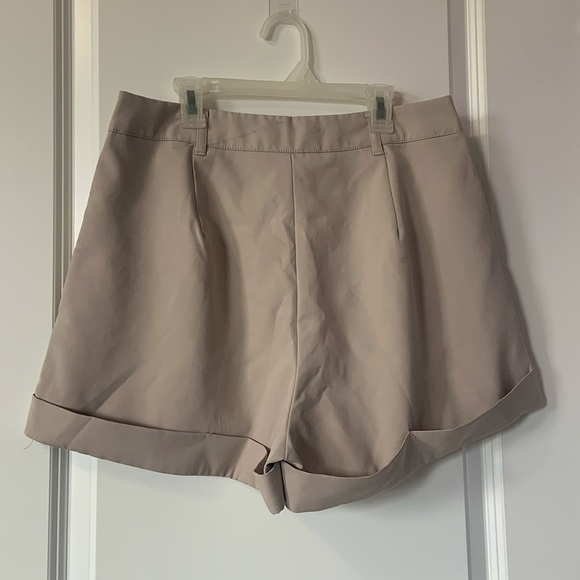 STREETWEAR SOCIETY SIZE L Beige High-waisted Pleated Shorts - Picture 2 of 9
